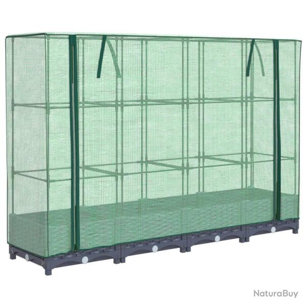 Jardinire bac lit surlev plantes fleurs terrasse jardin surleve avec housse aspect rotin 160 x