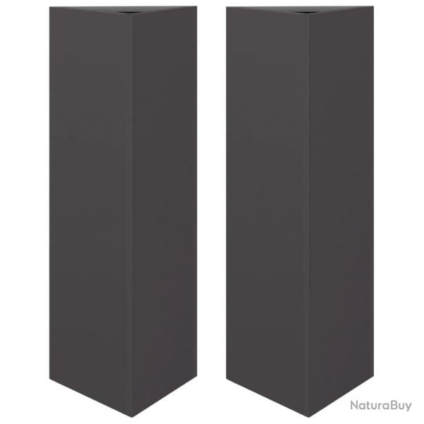 Jardinire bac lit surlev plantes fleurs jardin terrasses lot de 2 triangulaire 30 x 26 x 75 cm a