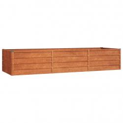 Jardinière bac lit surélevé plantes fleurs terrasse jardin de jardin rouillé 240 x 80 x 45 cm acier