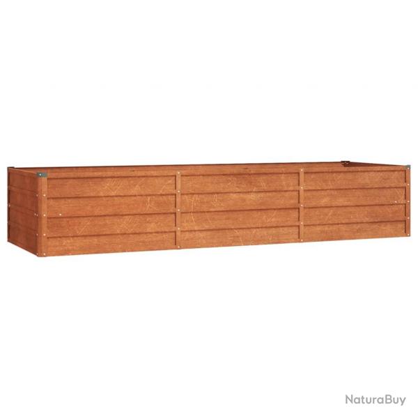 Jardinire bac lit surlev plantes fleurs terrasse jardin de jardin rouill 240 x 80 x 45 cm acier