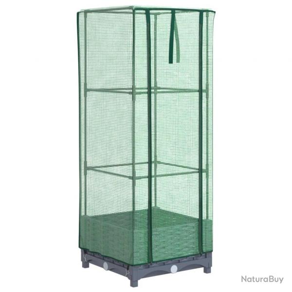 Jardinire bac lit surlev plantes fleurs terrasse jardin surleve avec housse aspect rotin 40 x