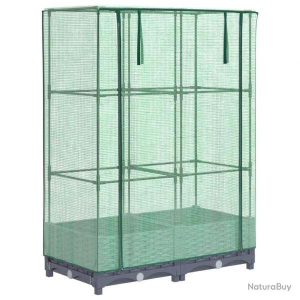 Jardinire bac lit surlev plantes fleurs terrasse jardin surleve avec housse aspect rotin 80 x