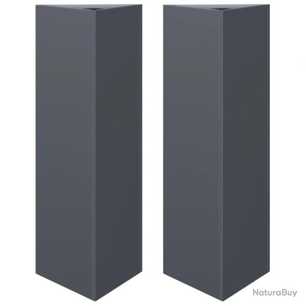 Jardinire bac lit surlev plantes fleurs jardin terrasses lot de 2 triangulaire 30 x 26 x 75 cm a