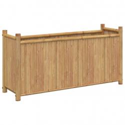 Jardinière bac lit surélevé plantes fleurs terrasse jardin 100 x 30 x 50 cm bambou marron 02_0037266