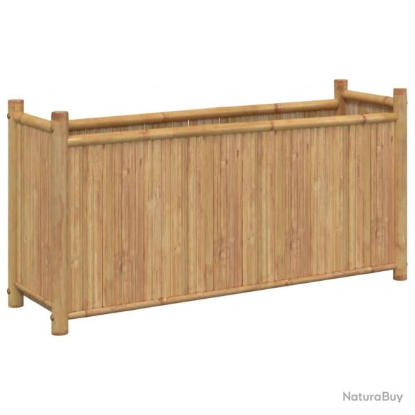 Jardinire bac lit surlev plantes fleurs terrasse jardin 100 x 30 x 50 cm bambou marron 02_0037266