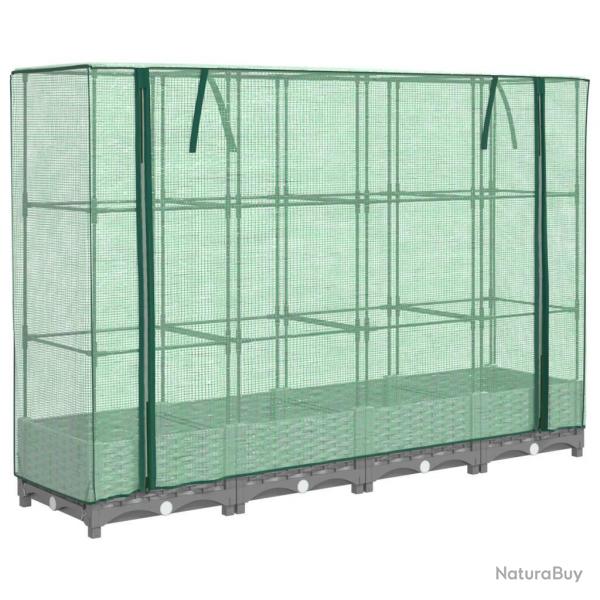Jardinire bac lit surlev plantes fleurs terrasse jardin surleve avec housse aspect rotin 160 x