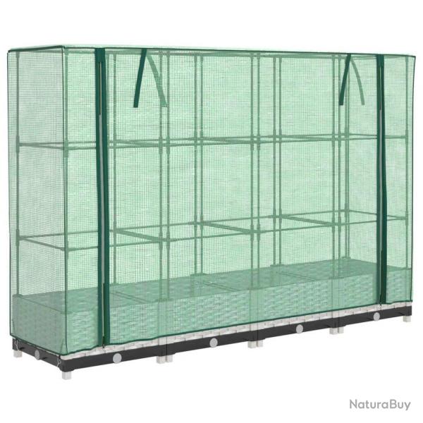 Jardinire bac lit surlev plantes fleurs terrasse jardin surleve avec housse aspect rotin 160 x