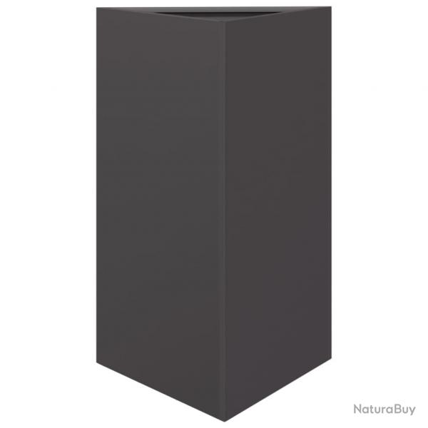 Jardinire bac lit surlev plantes fleurs terrasse jardin triangulaire 50 x 43 x 75 cm acier noir