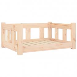 Lit pour chien panier canapé confortable 65,5 x 50,5 x 28 cm bois de pin solide marron 02_0042760