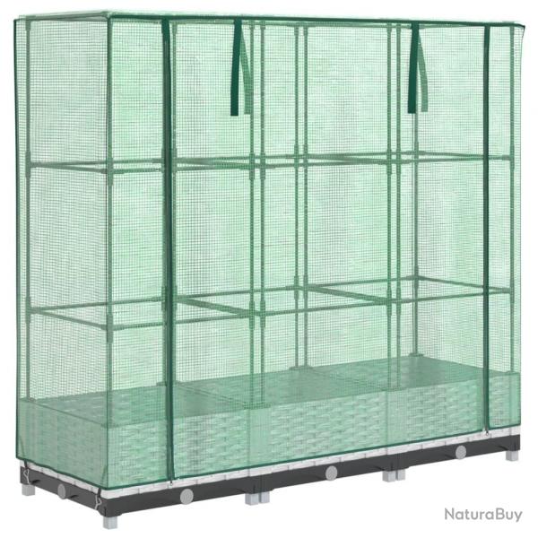 Jardinire bac lit surlev plantes fleurs terrasse jardin surleve avec housse aspect rotin 120 x