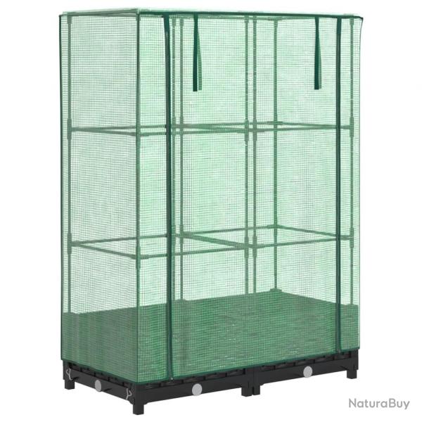 Jardinire bac lit surlev plantes fleurs terrasse jardin surleve avec housse aspect rotin 80 x