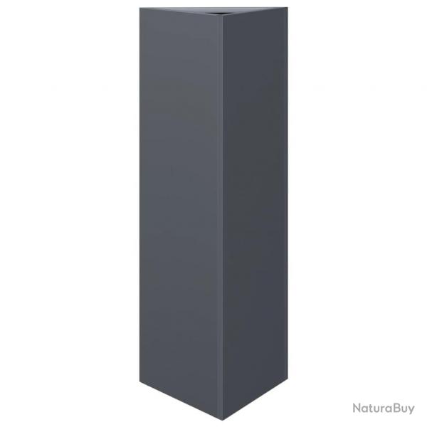 Jardinire bac lit surlev plantes fleurs terrasse jardin triangulaire 30 x 26 x 75 cm acier anthr