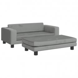 Lit pour chien panier canapé confortable avec extension clair 100 x 50 x 30 cm velours Light gris 0
