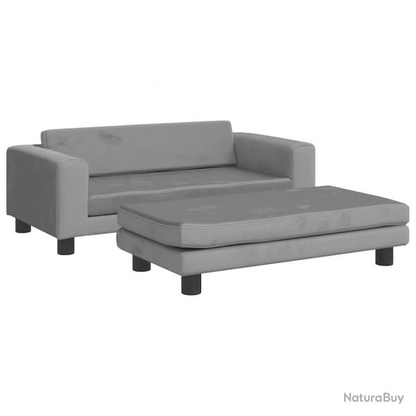 Lit pour chien panier canap confortable avec extension clair 100 x 50 x 30 cm velours Light gris 0