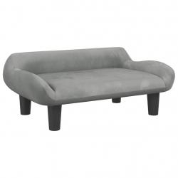 Lit pour chien panier canapé confortable clair 70 x 40 x 24 cm velours gris 02_0043102