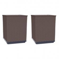 Jardinière bac lit surélevé plantes fleurs jardin terrasses lot de 2 30 x 30 x 37 cm polypropylène