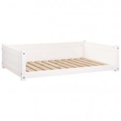 Lit pour chien panier canapé confortable 105,5 x 75,5 x 28 cm bois de pin solide blanc 02_0042633