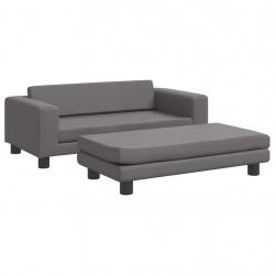 Lit pour chien panier canapé confortable avec extension 100 x 50 x 30 cm similicuir gris 02_0043065