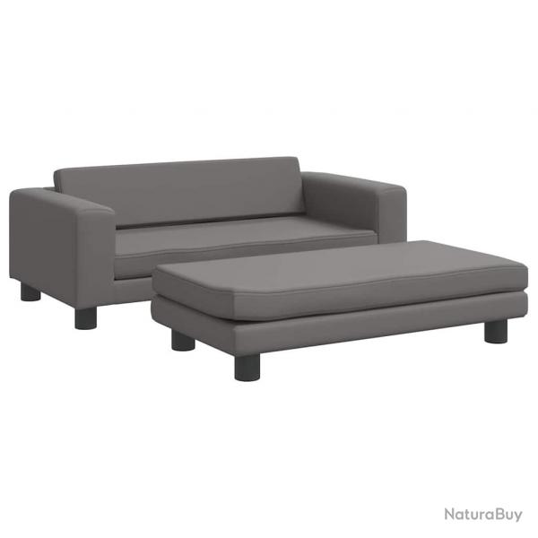 Lit pour chien panier canap confortable avec extension 100 x 50 x 30 cm similicuir gris 02_0043065