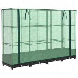 Jardinière bac lit surélevé plantes fleurs terrasse jardin surélevée avec housse aspect rotin 160 x