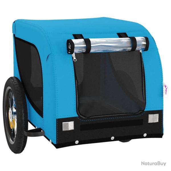 Remorque chariot transport de vlo pour animaux de compagnie bleu 02_0044247