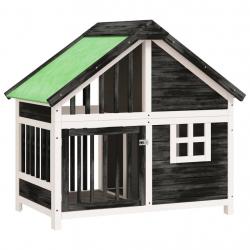 Chenil cage enclos pac animaux 96 x 60,5 x 87 cm bois de pin solide gris 02_0041723