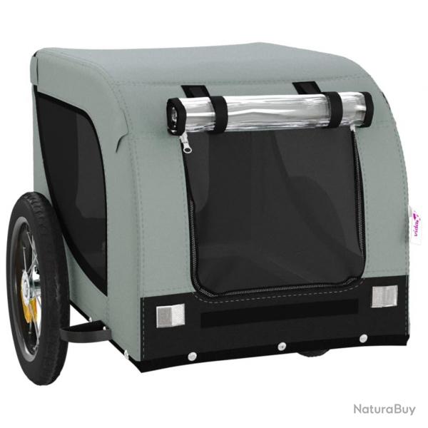 Remorque chariot transport de vlo pour animaux de compagnie gris 02_0044273
