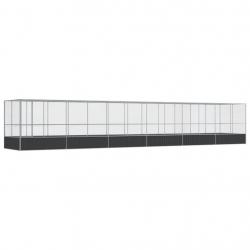 Volière cage à oiseaux avec extension argenté 1246 x 207 x 212 cm acier Argent 02_0045648