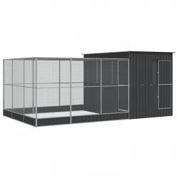 Volière cage à oiseaux avec extension argenté 497 x 303 x 216 cm acier Argent 02_0045656