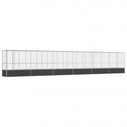 Volière cage à oiseaux avec extension argenté 1250,5 x 107 x 212 cm acier Argent 02_0045650