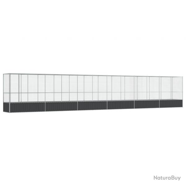Volire cage  oiseaux avec extension argent 1250,5 x 107 x 212 cm acier Argent 02_0045650