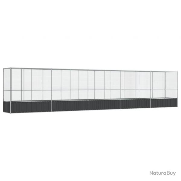 Volire cage  oiseaux avec extension argent 1042,5 x 107 x 212 cm acier Argent 02_0045644