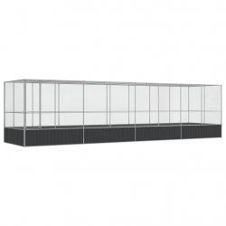 Volière cage à oiseaux avec extension argenté 832 x 207 x 212 cm acier Argent 02_0045664