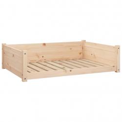 Lit pour chien panier canapé confortable 95,5 x 65,5 x 28 cm bois de pin solide marron 02_0043029