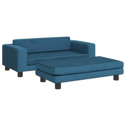Lit pour chien panier canapé confortable avec extension 100 x 50 x 30 cm velours Blue 02_0043068