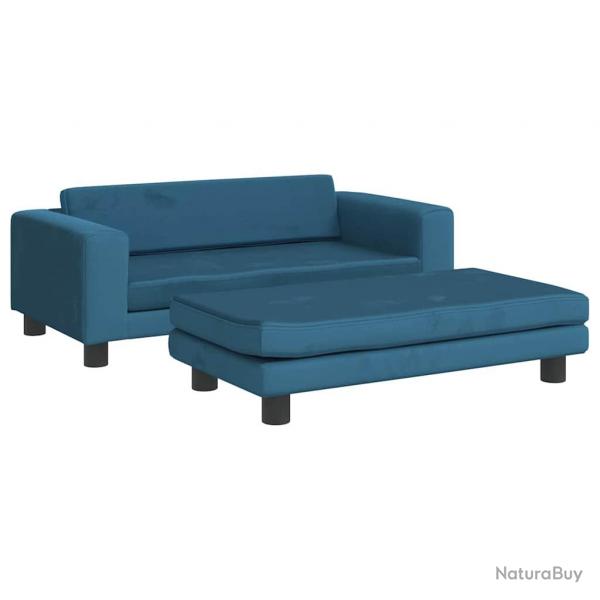 Lit pour chien panier canap confortable avec extension 100 x 50 x 30 cm velours Blue 02_0043068
