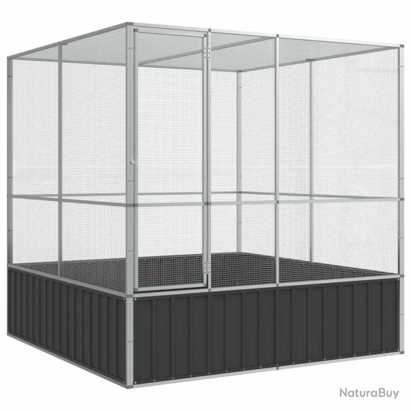 Volire cage  oiseaux argent 211 x 207 x 212 cm acier Argent 02_0045639