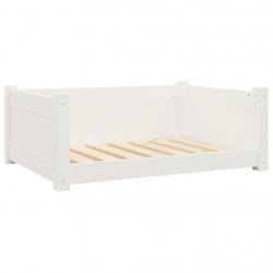 Lit pour chien panier canapé confortable 75,5 x 55,5 x 28 cm bois de pin solide blanc 02_0042926