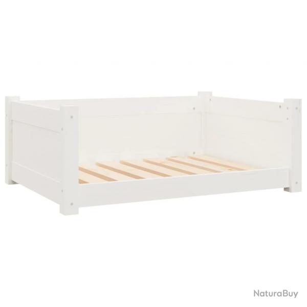 Lit pour chien panier canap confortable 75,5 x 55,5 x 28 cm bois de pin solide blanc 02_0042926
