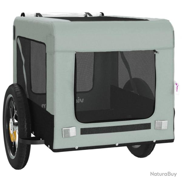 Remorque chariot transport de vlo pour animaux de compagnie gris 02_0044260