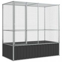 Volière cage à oiseaux argenté 210,5 x 107 x 212 cm acier Argent 02_0045638
