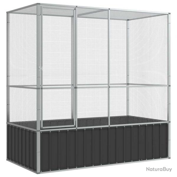 Volire cage  oiseaux argent 210,5 x 107 x 212 cm acier Argent 02_0045638