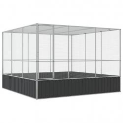 Volière cage à oiseaux argenté 311 x 307 x 212 cm acier argent 02_0045640