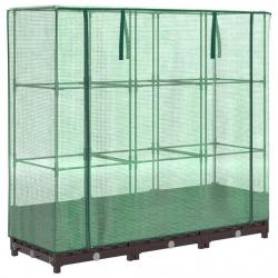 Jardinière bac lit surélevé plantes fleurs terrasse jardin surélevée avec housse aspect rotin 120 x