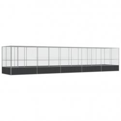 Volière cage à oiseaux avec extension argenté 1039 x 207 x 212 cm acier Argent 02_0045643