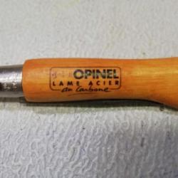 COUTEAU OPINEL N°4 LAME ACIER CARBONE MANCHE BOIS HETRE VERNI RANDONNEE CHASSE