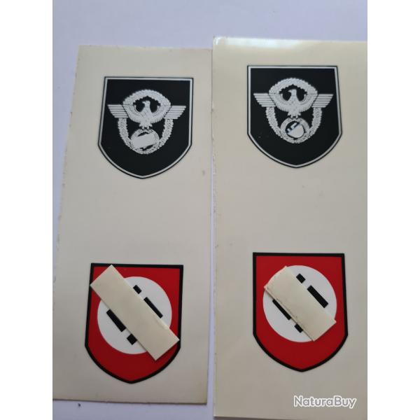 2 Autocollants pour casque Allemand WW2  A25.90