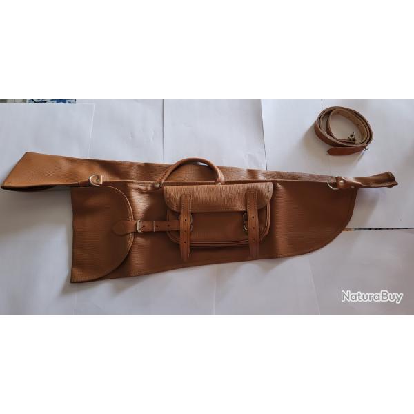 Fourreau tui  avec poche munition + bretelles manufrance annes 60/70 (vintage ) fusil carabine