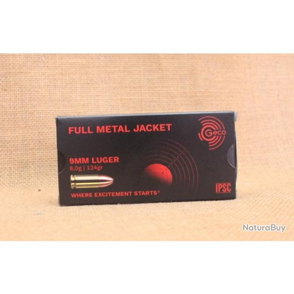 Munition Geco 9X19 FMJ 124 grain par 500 cartouches