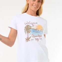 Tee Shirt en Coton Rip Curl "Paradise Bay Standard Tee" L Blanc
